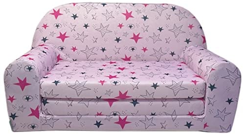 FORTISLINE – Kindersofa Mini ausklappbar 40x78x45cm - Kindersofa für Kinder 2in1 - Kindercouch ausklappbar - Schlafcouch aus Schaumstoff - Abnehmbarer Bezug - Viele Motive