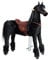 PONNIE Reitpferd mit Rollen Ebony XL (9-99 Jahre), Spielpferd zum Reiten mit Abnehmbarer Braun Sattel und Halfter mit Zaumzeug, Kämmbare Mähne und Schwanz, Plüschpferd zum Reiten für Kinder PRO