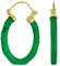 Grüner Jade Echter Edelstein Grüner Runder Bambus Jade Ohrringe Für Frauen 14K Gold Plattiert .925 Sterling Silber 1.2 Inch Durchmesser