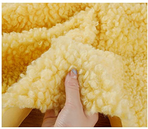 Sherpa Fleece Kunstpelz Kunstfell Stoff 160x50cm Hohe Dichte Soft Faux Schaffell Stoff für Nähen, Spielzeug, Kissen, Kostüm, DIY Basteln(Color:gelb)