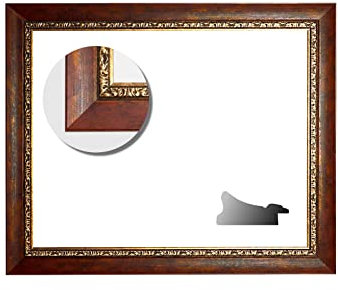 Neumann Bilderrahmen Cadre Photo Sous Verre Baroque Rouge avec Bord Décoré Série 370 - Découpe 40 x 60 cm