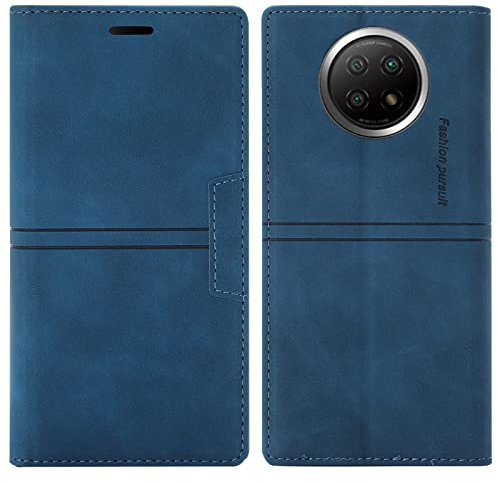 OKZone Funda para Xiaomi Redmi Note 9 5G/ Note 9T, Carcasa Libro con Tapa de Cuero Piel Wallet Case Flip Cover con Magnetica, Ranuras para Tarjetas para Xiaomi Redmi Note 9 5G/ Note 9T (Azul)
