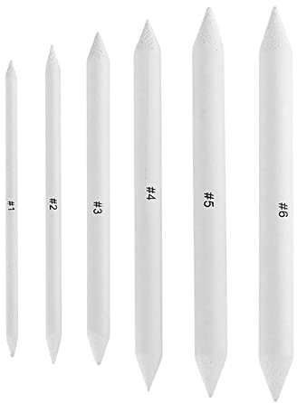 6 Pieces Blending Stumps Paper Art Blenders Art Pencils Drawing Pencils Drawing Stumps Art Blending Set Blending Stubs Blending Sticks for Drawing DIY Sketch Painting Artist Student Beginner