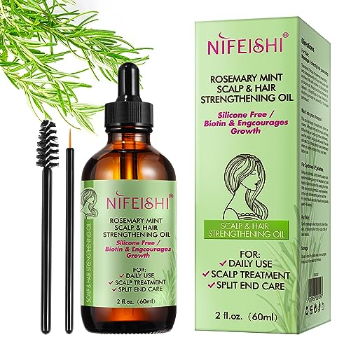 Aceite De Romero Para El Cabello, Rosemary Oil Hair Growth, Perfecto Para Las Cejas y Las Pestañas, Cuidado De La Piel, Aceite Esencial Romero Puro y Natural,60ml