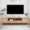 Moimhear TV-Konsolentisch,200 * 37 * 49cm, TV-Schrank mit echtem Rattandesign, TV-Schrank mit massiven Holzfüßen,Geflochtener Rattan-TV-Boards (Oak)