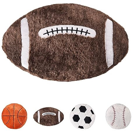 Plüsch American Football Kissen, Kreatives Ballkissen, Weicher Plüschball, Fußballkissen, Fußball Kissen Fußball-Liebhaber (Winter Rugby,55 * 35CM)