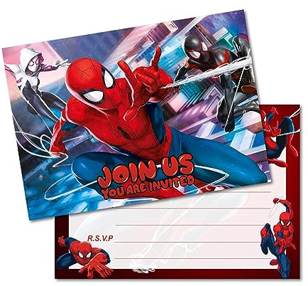 Party-Einladungskarten (Spiderman), 20 Stück