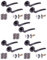 HANDLEZONE® 5 Sets Neemo Internal Door Handles on Rose Lever Latch Packs with Ball Bearing Hinges - Black Nickel