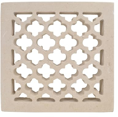 Griglia di aerazione e ventilazione in Pietra Leccese per tubo ø 100mm 120mm 150mm uso interno esterno con rete alluminio anti insetti e trattamento idrorepellente TUTTE LE MISURE GRPL029 MONTEDURO