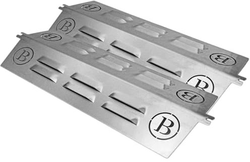 BABOSSA® Flammschutz aus massivem Edelstahl - Ersatzteil für Broil King Baron & Crown | rostfrei & titanstabilisiert durch V4A Edelstahl | Made in Germany | 2er Pack