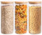 ComSaf 1650ml Glass Storage Containers with Lids, Glass Jars with Bamboo Lids, Clear Food Storage Jar, Round Glass Canister Set of 3, Pantry Organizers and Storage for Pasta Flour Rice Tea Coffee Bean