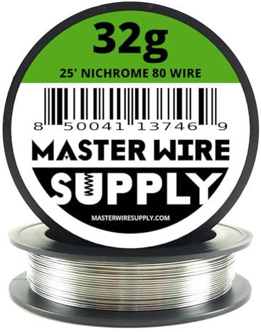 Nichrome 80-25' - 32 Gauge Wire - 25ft - 0.20mm - 0.008in - Master Wire Supply