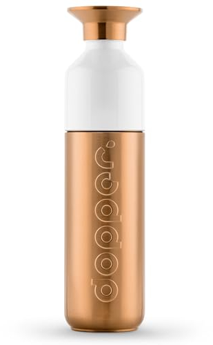 Dopper Steel Bronze Bouteille d'eau 490 ml - Gourde Inox - Bouteille Reutilisable acier inoxydable 18/8, anti-fuite - Gourde Metal de sport pour le sport, le plein air et le bureau