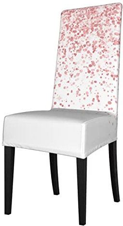 XqmarT Housses de Chaise Rose Gold Falling Glitter Seat Protector Stretch Dining Chair Slipcover Housse de siège pour chaises