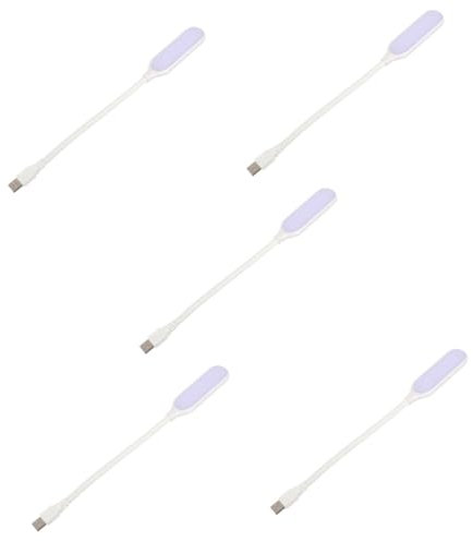 Housoutil 5St USB-Nachtlicht Leseleuchte Leselampe fürs Bett flexibel Schreibtischlampen Flexible Leselampe leicht mit flexiblem Schwanenhals Klaviatur Powerbank-Licht Weiß