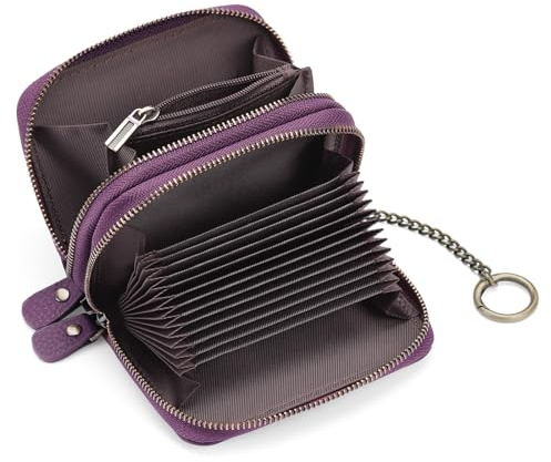 GAEKEAO Geldbörse Damen Kreditkartenetui Geldbörse Damen Klein Portemonnaie RFID-Blockierung Reißverschluss Tasche kleine Bifold Brieftasche Kartenetui