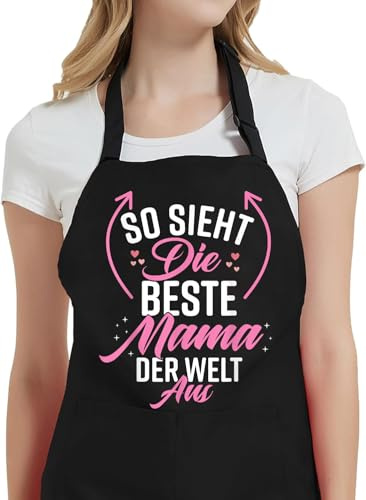 Gkmamrg Muttertagsgeschenk Kochschürze Geschenke für Mama Muttertag - Schürze Mama verstellbare Latzschürze Schürzen für Köche BBQ Malerei Backen Kochen Muttertag Geschenk
