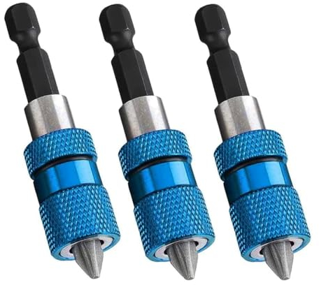 YOCDNOV 3Stück Trockenbau Bit - Bithalter 1/4-Zoll-Sechskantschaft Schnellwechsel magnetischer bithalter Schraubtiefeneinstellung Schraubvorsatz Trockenbau(+3 Chargen)