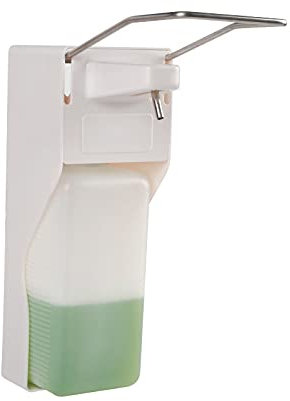 SDFGBNJK Seifenspender 1000 Ml Edelstahlgriff Wandmontierter Sanitärseifenspender Ellenbogendrückende Seifenpumpe Zuhause Hotel Handy Waschen (Gelöschte Version),Weiß