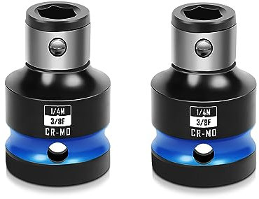 3/8-Zoll Vierkantantrieb auf 1/4-Zoll Bit Sechskant-Stecknuss-Adapter, Schlagschrauber Bit Adapter, für Impact Wrench, CR-MO Stahl