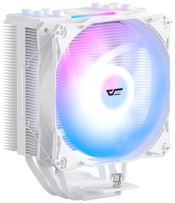 darkFlash Z4Pro Mist CPU Cooler, 120mm Single-Tower, TDP 200W, 4×Ф6mm Heatpipes, ARGB PWM PC Fans, CPU Air Cooler Compatible with Intel LGA115x/12xx/17xx; AMD AM4/AM5(155mm in Height) (White)