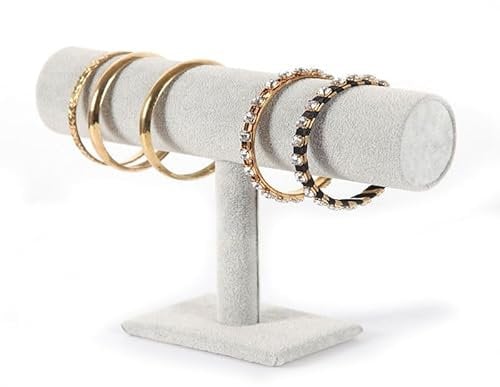 Aisoway Armband Halter und Organizer - Samt T-förmiger Ausstellungsständer für Schmuck und Armbänder (Grau)