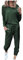 Damen-Arbeitsanzüge, zweifarbig, lässig, Oberteil, Hose, Set, langärmelig, Sportanzug, Badeanzüge für Frauen, grün, XXL