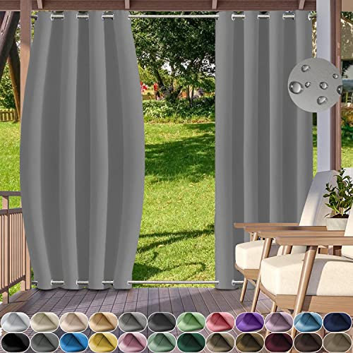Rideaux d'extérieur imperméables coupe-vent occultants pour tonnelle, jardin, balcon, pergola, terrasse, double œillets, 1 panneau, 150 x 102 cm, couleur 5