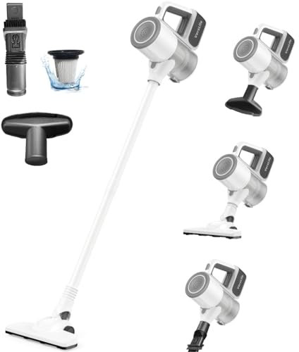 VersLife Akku Staubsauger, 30KPa Staubsauger Kabellos bis zu 40min Laufzeit, 6-in-1 Kabelloser Staubsauger, Stielstaubsauger für Hartböden/Teppich/Tierhaare