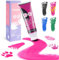 Fußabdruck Baby, 75ml FußAbdruck Baby Farbig mit Schwammaufsatz, farbe handabdruck baby für für Neugeborene Geschenk, Fingerfarbe, Stempel Kinder