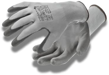 Högert Technik HUNTE Polyurethan-beschichtete Handschuhe, c.grau/schwarz, Größe 9, abriebfest und flexibel, ideal für präzise Montage- und Wartungsarbeiten