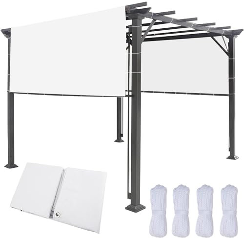 Tenda a Vela Impermeabile Rettangolare 150 x 300 cm Rettangolare, Pes Protezione 95% Uv, Giardino Esterno Telo Ombra per Pergola Piante da Patio Serra, Bianco