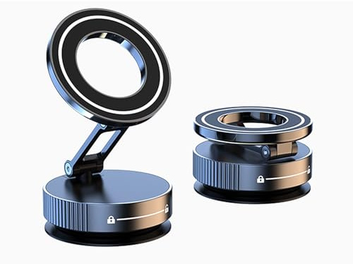 ElecTerraSphere Porta Cellulare Auto per Magsafe,Magnetico Supporto Telefono Auto,Ventosa per Telefono,360° Regolabile Porta Telefono,Vacuum Magnetic Phone Holder per Smartphone,Nero