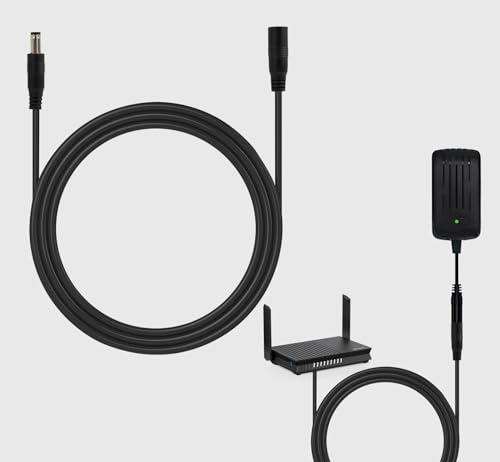 DC Verlängerungskabel 3m kompatibel mit AVM Box 7590, 7580, 7582, 7560, 3490, 6590, 6490, 6430, 4040, 4020 - Verlängerungskabel für WLAN-Router, Anschluss 2,5 x 5,5 mm, Schwarz