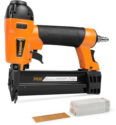 Kamsin P635 23 Guage Pneumatic Pin Nailer with 3,000 Pin Nails,Fits 12-35mm | Compressed Air Pin Nailer,Air Micro Pin Nail Gun with 3,000 pin nails. Ideal for Cabinets, Crafts,Paneling and Small Trim