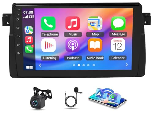 Autoradio 2 DIN Android 13 pour BMW E46 1998-2006,9 Pouces Écran Tactile 2+32G,Support CarPlay & Android Auto,Bluetooth GPS FM/RDS WiFi,Poste Radio Voiture avec Navigation SWC Commande Vocale
