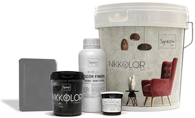 Nikkolor Kit Microcemento 8 m² para suelos y paredes – Semibrillante – 13 | 8 m²