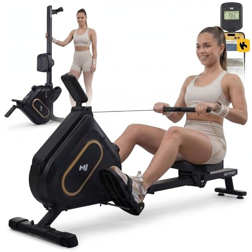 HOP Sport® Magnetisches Rudergerät für Zuhause mit 16 Widerstandsstufen HS-085R | Leises, stabiles Heimrudergerät für Cardio-Training | Rudermaschine mit Bluetooth & App