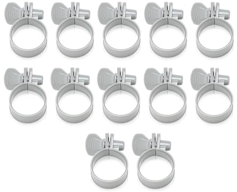 Jnchdghwa 12 Abrazaderas de Manguera de Plástico Ajustables para Piscinas Elevadas, Abrazaderas de Manguera con Llave, Clips de Conexión para Bomba de Filtro
