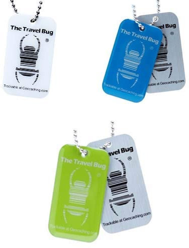 Unbekannt 3 x Geocaching Travel Bug® QR Code Glow in Dark Traveltag Geocoin trackable