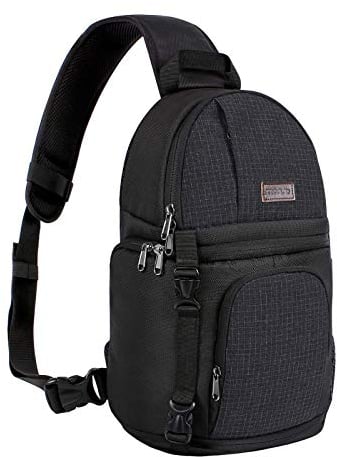 MOSISO Kamera Umhängetasche,DSLR/SLR/Spiegellos Kameratasche Stoßfeste Fotografie Kamerarucksack mit Stativhalter&Abnehmbar Modularen Einsätzen Kompatibel mit Canon/Nikon/Sony/Fuji,Schwarz