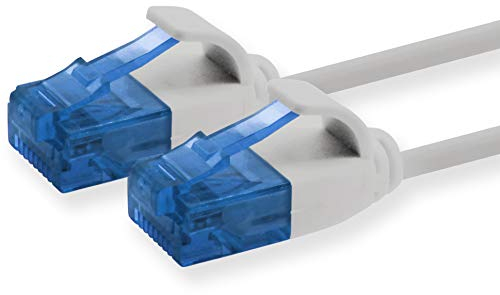 1aTTack.de 660233 Cable de red Cat 6, categoría 6, 0,5 m, cable de conexión, cable delgado (diámetro pequeño, muy flexible), 1000 Mbit/s, 1 pieza, gris