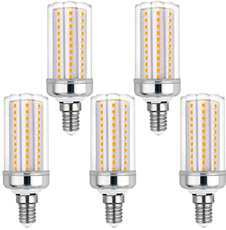 Akynite Leuchtmittel E14 16W LED Warmeiß 3000K, 2000LM, 108 LEDs, AC 230V, Ersetzt E14 150W 120W Halogenlampe, Nicht Dimmbar, Maiskolben LED E14 Warmweiss Stabform für Deckenlampe, 5er-set
