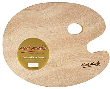 Mont Marte Mischpalette für Ölfarben – Traditionelle Form – 30x38 cm – Ideale Ölmalerei – Malpalette mit Loch für Daumen