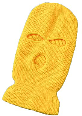 MSW 3-Loch Skimaske Wolle Strickmütze Winter Warm Outdoor Radfahren Winddicht Maske Sturmhaube, Huhn Gelb, M
