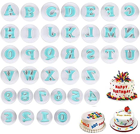 36PCS Lettere per Pasta di Zucchero, Stampo per Biscotti Fondente, Taglierina per Biscotti Fondente, per Glassa, per Decorare Torte e Fondente