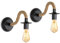 Comely 2 Stück Wandleuchte Retro, Wandlampe aus Hanfseil Schwarz E27, Industrial Wandleuchte Innen für Schlafzimmer, Wohnzimmer, Treppen, Flur (ohne Leuchtmittel)