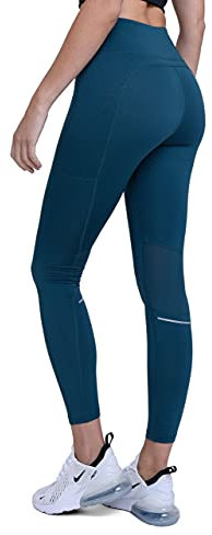 TCA SuperThermo Performance Leggings für Damen, High Waist, Blickdicht Sportleggings mit Handytasche, Laufhose für Yoga & Fitness - Blau, L