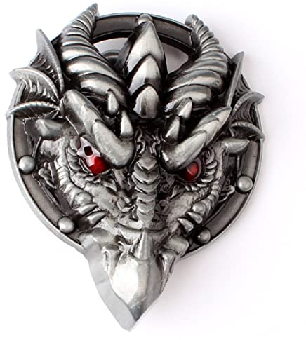 Longcreek Drachen Gürtelschnalle für Männer Gürtelschnalle Drachenkopf Gürtelschnalle nordische Wikinger Drachen Gürtelschnalle keltische Drachen Tier Gürtelschnalle, Nein, NO