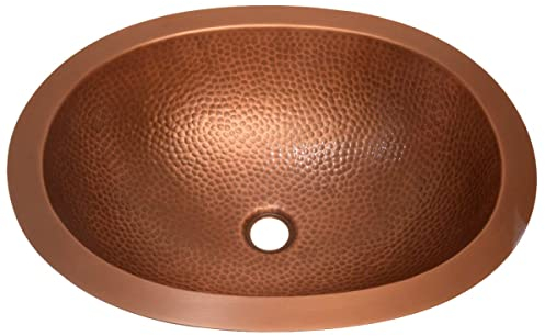 Lavabo en Cuivre AMIR 49x39 cm Fait Main Vasque á encastré rectangulaire, lave main martelé oriental industrie chic CMDM03 Casa Moro